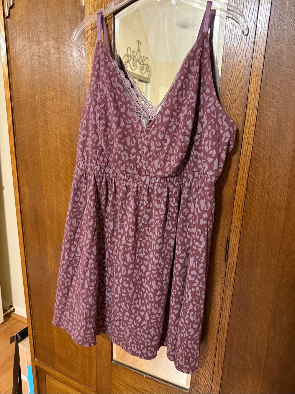 Cacique Mauve Animal-Print Cotton Chemise, 22/24